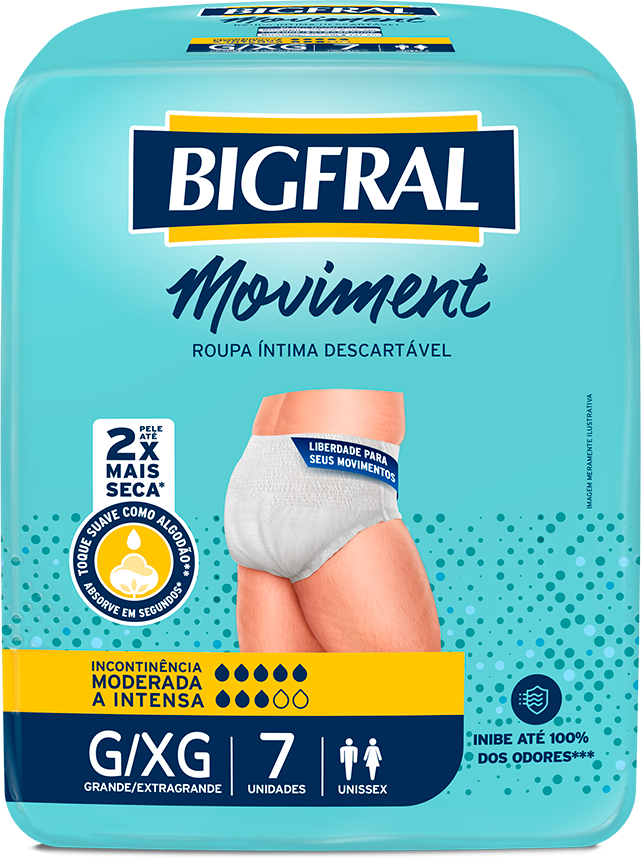 Roupa Intima Unissex Bigfral Moviment G/Xg 7un