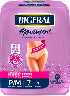 Roupa Intima Feminina Bigfral Moviment P/M 7un