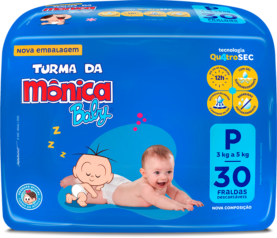 Fralda Turma Monica Jumbo P 30un