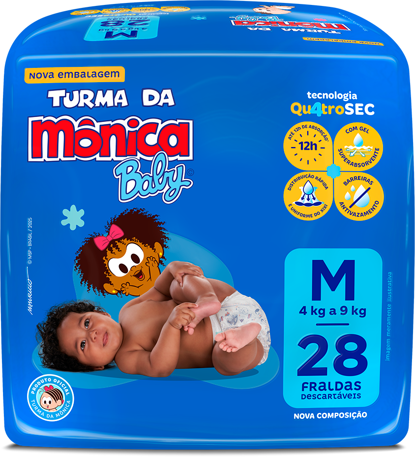 Fralda Turma Monica Jumbo M 28un