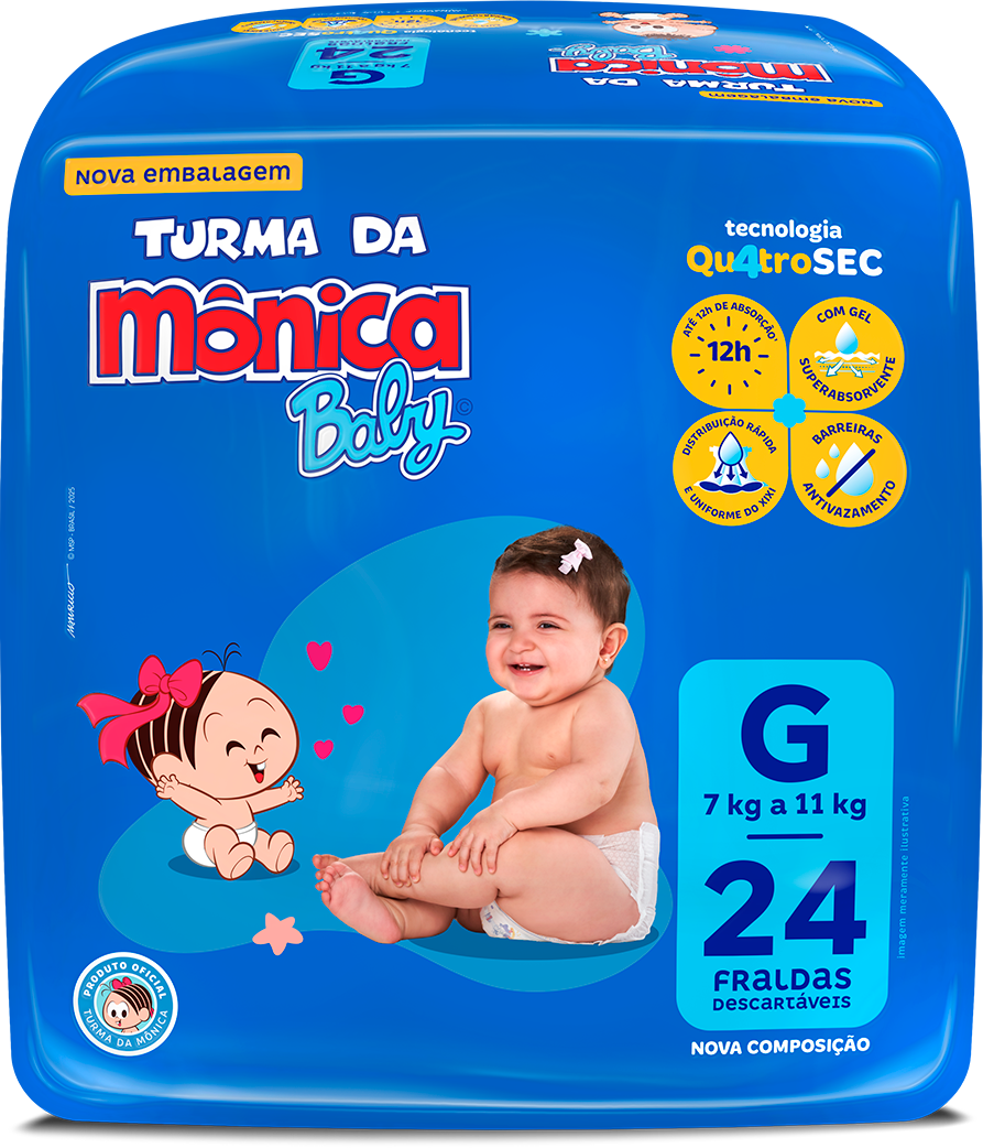 Fralda Turma Monica Jumbo G 24un