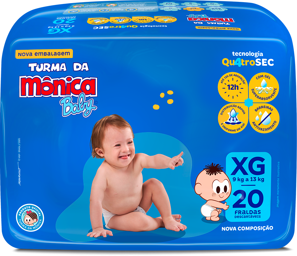 Fralda Turma Monica Jumbo Xg 20un
