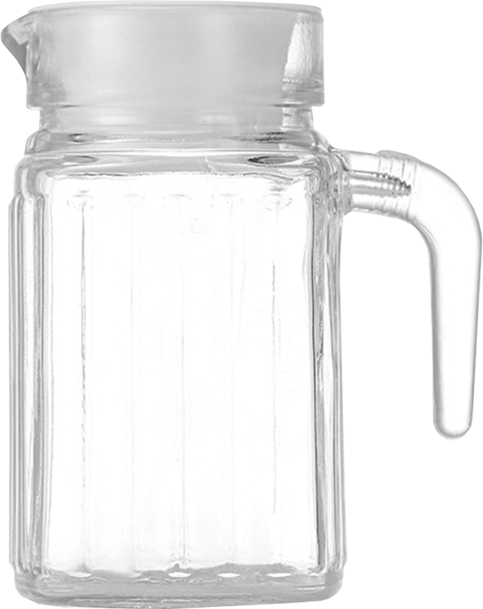 Jarra De Vidro Ruvolo Agua Quadrada Com Tampa 600ml