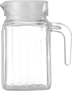 Jarra De Vidro Ruvolo Agua Quadrada Com Tampa 600ml