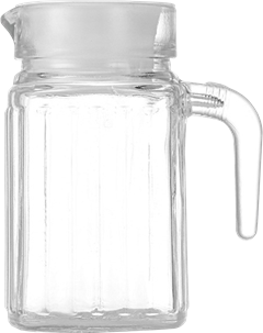 Jarra De Vidro Ruvolo Agua Quadrada Com Tampa 600ml