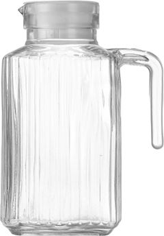 Jarra De Vidro Ruvolo Agua Quadrada Com Tampa 1,55l