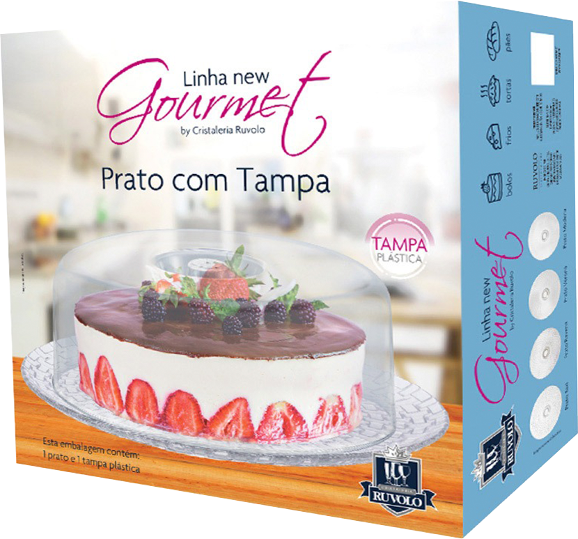 Boleira De Vidro Ruvolo Com Tampa Plastica