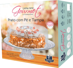 Boleira De Vidro Ruvolo Com Pe Tampa Plastica