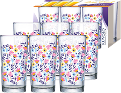 Jogo Copo De Vidro Ruvolo Decorado Tulipa 225ml