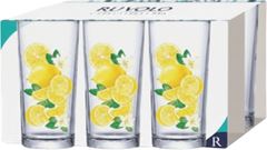 Jogo Copo De Vidro Ruvolo Decorado Limao Siciliano 225ml
