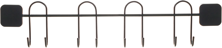 Suporte Para Vassouras Aco Metaltru Preto Adesivo 3m