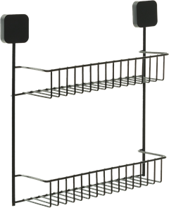 Suporte Duplo Aco Metaltru Quad Preto Adesivo 3m