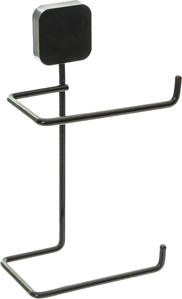 Suporte Papel Higienico Aco Metaltru Preto Adesivo 3m