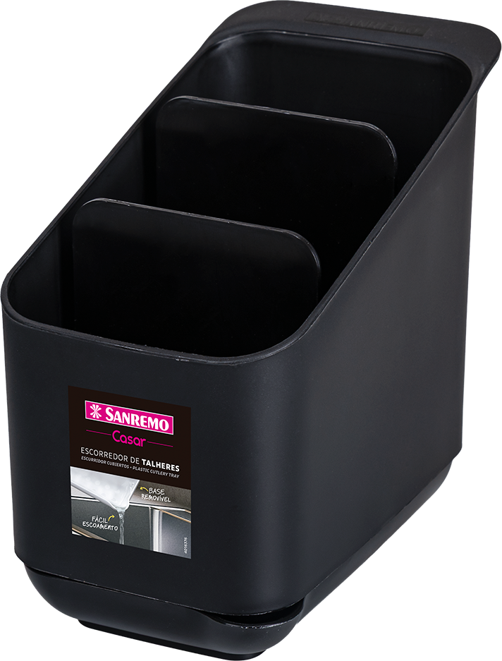 Escorredor Para Talher Plastico Sanremo Preto