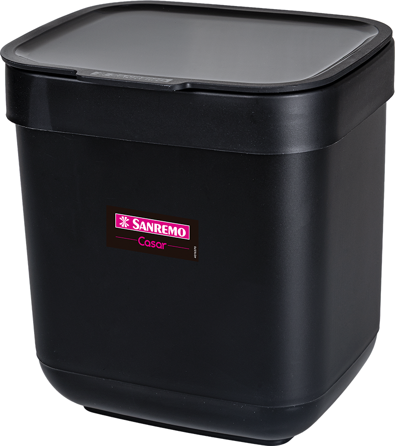 Lixeira Para Pia Plastico Sanremo Preta 3l