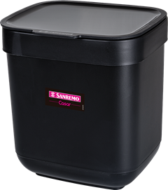 Lixeira Para Pia Plastico Sanremo Preta 3l