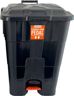Lixeira Plastica Antares Basculante Preta 56l
