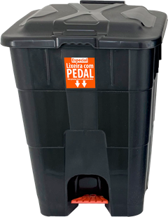 Lixeira Plastica Antares Com Pedal Preta 30l