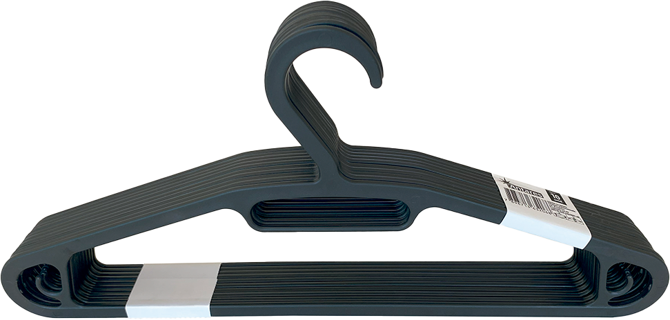 Cabide Plastico Antares Preto 10un
