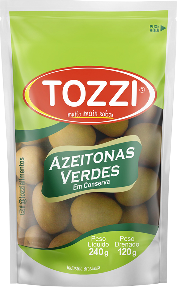 Azeitona Verde Tozzi Com Caroco Sachet 120g