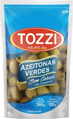 Azeitona Verde Tozzi Sem Caroco Sachet 120g