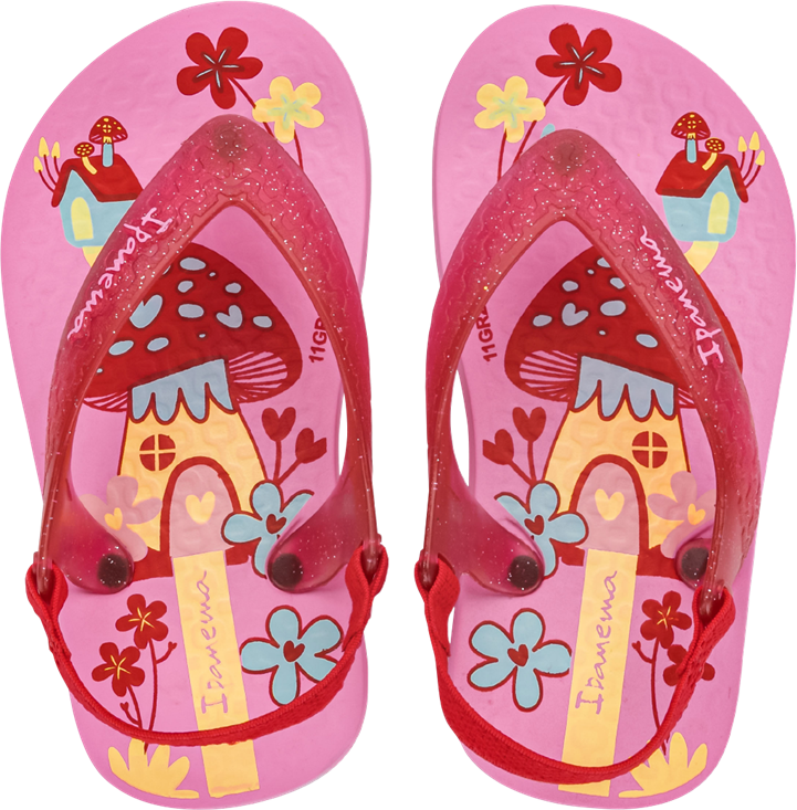 Sandalia Ipanema Fem Baby Rosa/Glitter/Vermelho