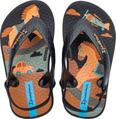 Sandalia Ipanema Masc Baby Preto/Preto/Laranja