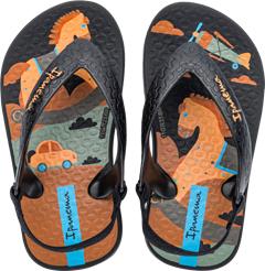 Sandalia Ipanema Masc Baby Preto/Preto/Laranja