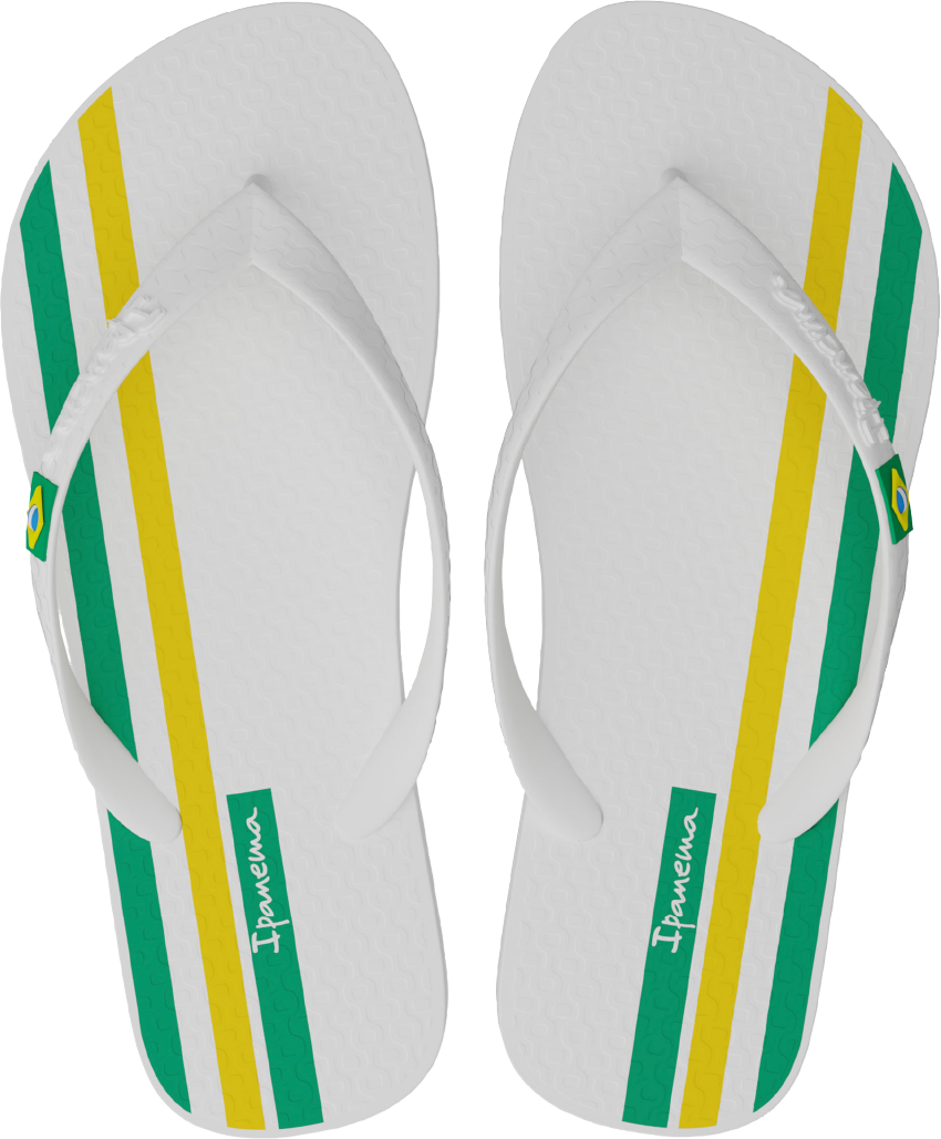 Sandalia Ipanema Brasil Masc Adulto Branco/Branco/Verde