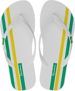 Sandalia Ipanema Brasil Masc Adulto Branco/Branco/Verde