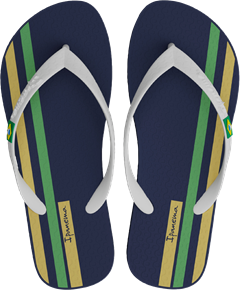 Sandalia Ipanema Brasil Masc Adulto Azul/Branco/Amarelo