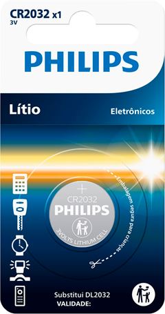 Bateria Philips Moeda 3v Cr2032p1l/59 1un