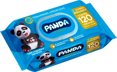 Toalha Umedecida Panda Premium Azul 120un