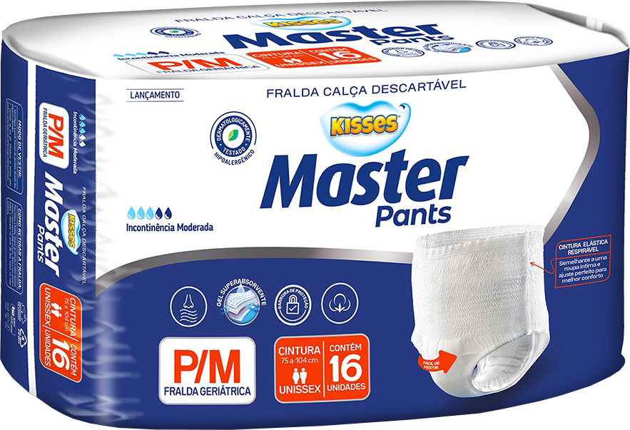 Fralda Geriatrica Kisses Master Pants P/M 16un
