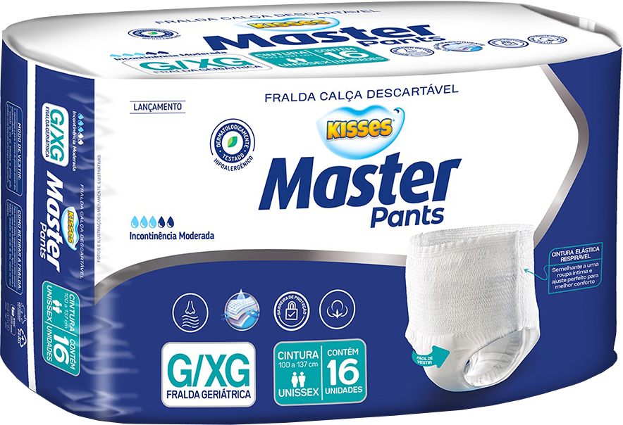 Fralda Geriatrica Kisses Master Pants G/Xg 16un