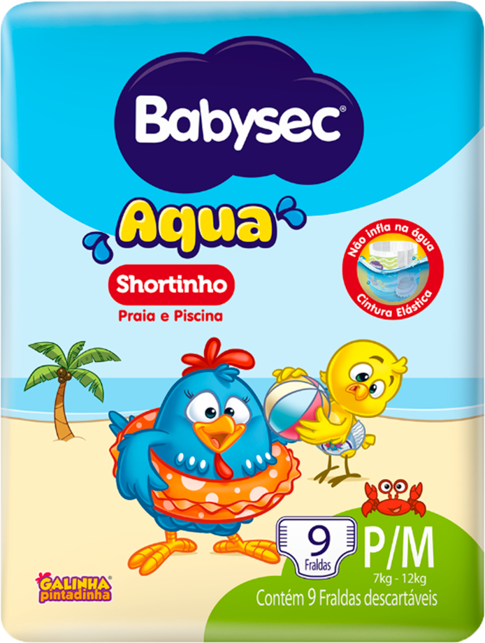 Fralda Babysec Piscina P/M 9un