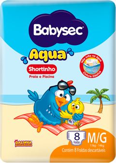 Fralda Babysec Piscina M/G 8un