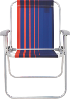 Cadeira Aluminio Tramontina Azul/Laranja