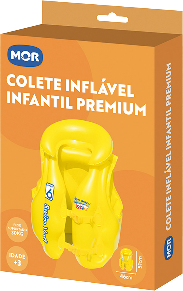 Colete Inflavel Infantil Mor Premium 3 A 6 Anos Ate 30kg