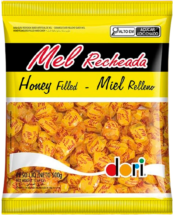 Bala Dori Dura Recheada Mel 500g