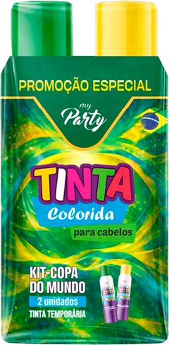 Kit Tinta Spray Para Cabelo My Party Verde/Amarelo 150ml 2un