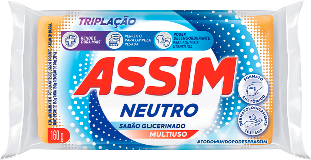 Sabao Pedaco Assim Neutro Unitario 160g