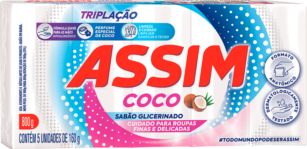 Sabao Pedaco Assim Coco 5x160g