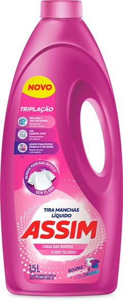 Alvejante Sem Cloro Assim Roupas Rosa 1,5l