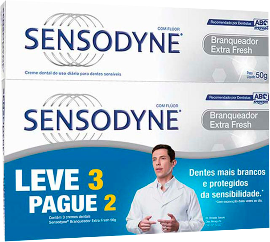 Creme Dental Sensodyne Branq Extra Fresh L3 P2 50gr
