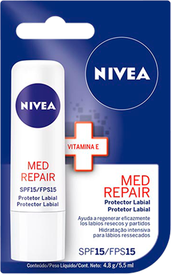 Protetor Labial Nivea Lip Care Med Repair Fps15 4,8gr