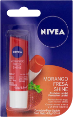 Protetor Labial Nivea Lip Care Morango Shine 4,8gr