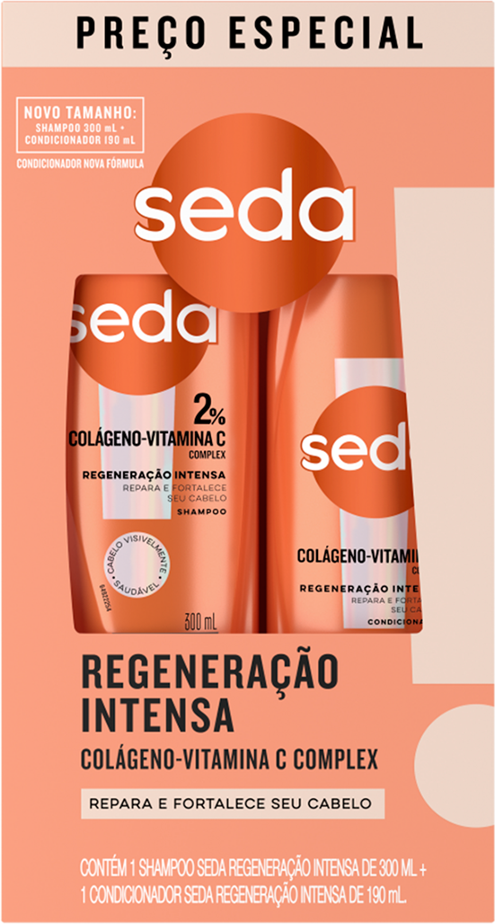 Kit Seda Colageno Vitam C Shampoo 300ml+ Condicionador 190ml