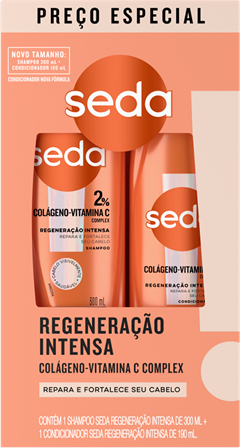 Kit Seda Colageno Vitam C Shampoo 300ml+ Condicionador 190ml