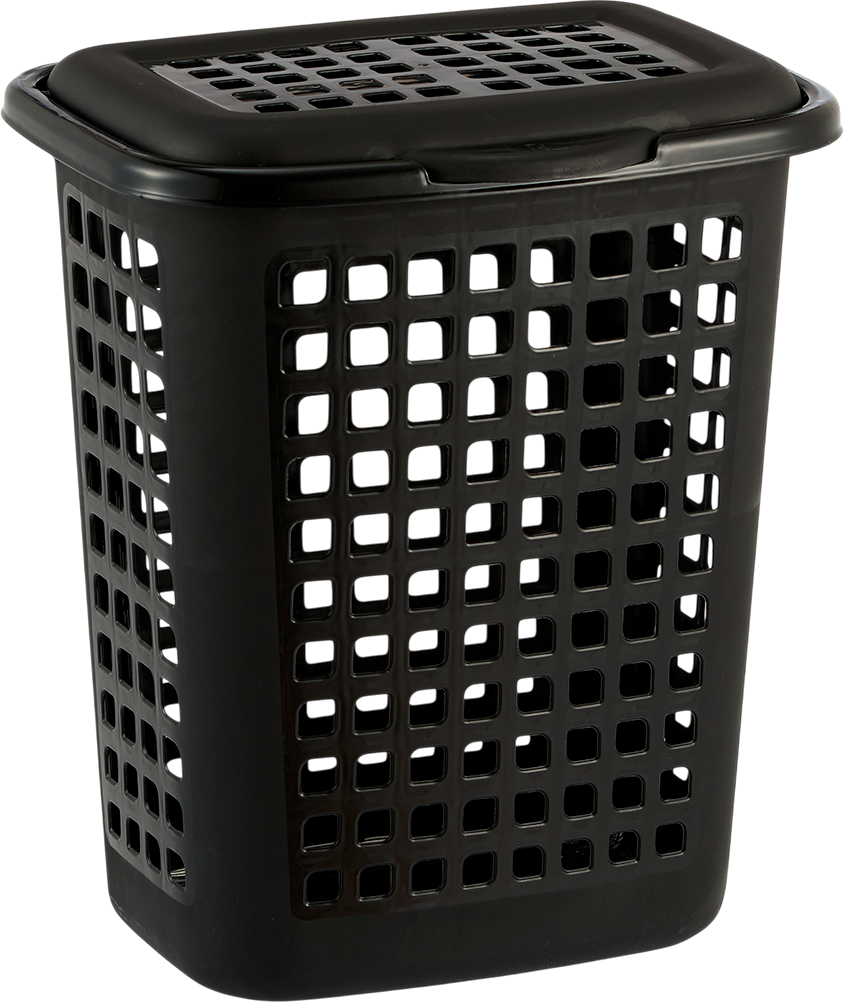 Cesto Plastico Rischioto Com Tampa Preto 30l